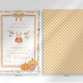 Boho恋に落ちる秋ベビーシャワーガール 招待状