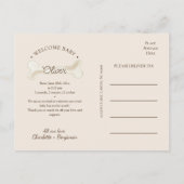 Boho恐竜の写真の誕生発表はがき 案内ポストカード (裏面)