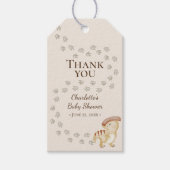 Boho恐竜ベージュ赤ちゃんシャワーありがとう ギフトタグ (正面)