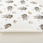 Boho惑星、星、宇宙猫 シェルパブランケット (3/4)