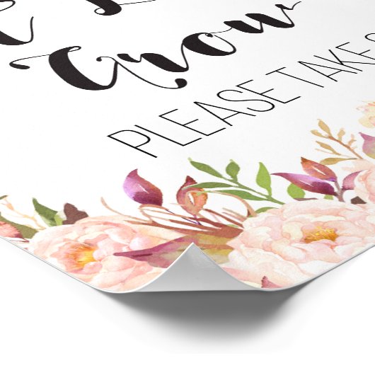 Boho愛が成長するおごりサインを取る ポスター (角)