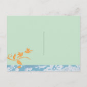 Boho愛の鳥のミントウェディング日付を保存 案内ポストカード (裏面)