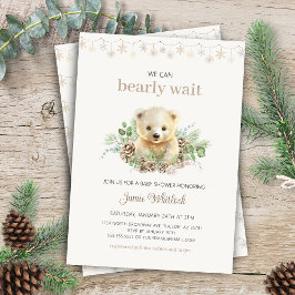 Boho我々は冬の赤ちゃんシャワーを待つことができる 招待状