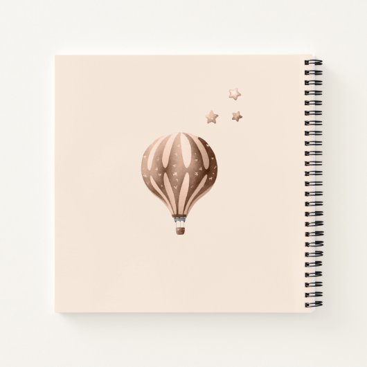 Boho我々は赤ちゃんシャワーのゲストブックを待つことができる ノートブック (裏面)