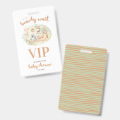 Boho我々は赤ちゃんシャワーを待つことができる バッジ (Front & Back)