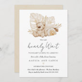 Boho我々は赤ちゃんシャワーを待つことができる 招待状 (正面/裏面)