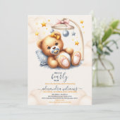 Boho我々は赤ちゃんシャワーを待つことができる 招待状 (スタンド正面)