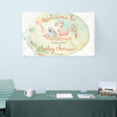 Boho我々は赤ちゃんシャワーウェルカム歌って待つことができる 横断幕 (トレードショー)