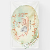 Boho我々は赤ちゃんシャワーウェルカム歌って待つことができる 横断幕 (縦)