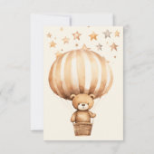 Boho我々はbeigeクマ赤ちゃんシャワーをbeige待つことができる サンキューカード (裏面)