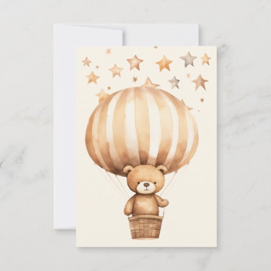 Boho我々はbeigeクマ赤ちゃんシャワーをbeige待つことができる サンキューカード (裏面)