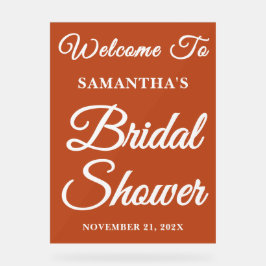 Boho手書きスクリプトブライダルシャワーへようこそ アクリルサイン
