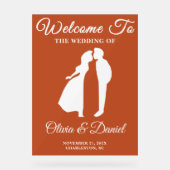 Boho手書きスクリプト秋の結婚式へようこそ アクリルサイン (正面)