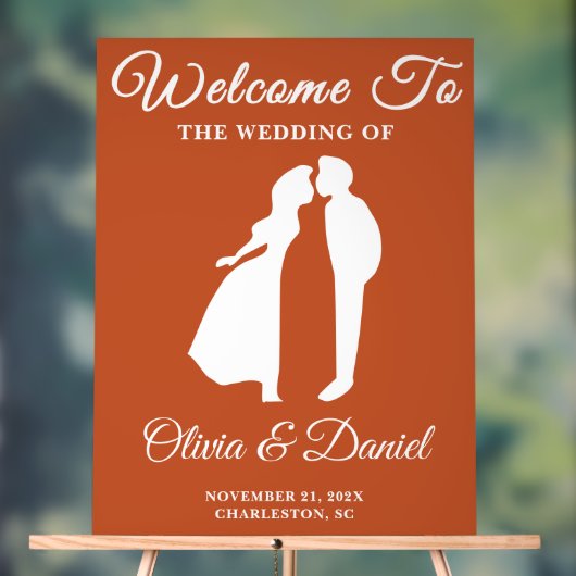 Boho手書きスクリプト秋の結婚式へようこそ アクリルサイン (ニュートラル)