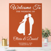 Boho手書きスクリプト秋の結婚式へようこそ アクリルサイン (ウェディング)