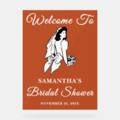 Boho手書きスクリプト秋ブライダルシャワーへようこそ アクリルサイン (正面)