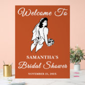 Boho手書きスクリプト秋ブライダルシャワーへようこそ アクリルサイン (ウェディング)