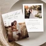 Boho手書きスクリプ結婚トの2枚 – 写真 サンキューカード<br><div class="desc">ボホ表現手書きスクリプトの2枚の写真のサンキューカードに感謝の意を結婚表す。美しい2房宝をテーマにしたカップル写真と手書エレガントきの書道を備えた写真のサンキューカード結婚は、どのテーマにも最適結婚である。</div>
