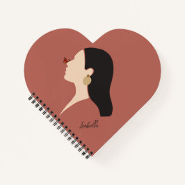 Boho抽象芸術アートウーマンイラストレーション自然、トーン ノートブック