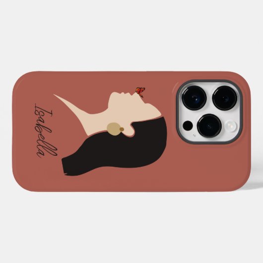 Boho抽象芸術アートウーマンイラストレーション自然、トーン Case-Mate iPhoneケース (裏面 (横))