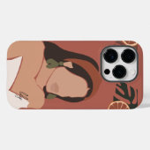 Boho抽象芸術アートウーマンイラストレーション自然、トーン Case-Mate iPhoneケース (裏面 (横))