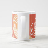 Boho抽象芸術アートワークterracotta red ジャンボコーヒーマグカップ (裏面)
