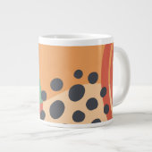 Boho抽象芸術アートワークterracotta red ジャンボコーヒーマグカップ (正面右)