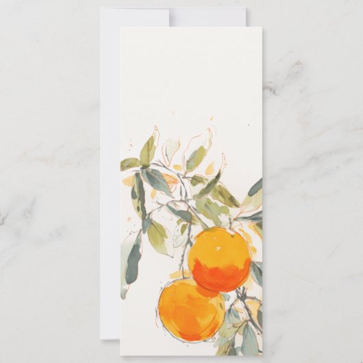 Boho抽象芸術オレンジ庭園の結婚式メニューカード 招待状 (裏面)