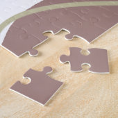 Boho抽象芸術オーガニックナチュラルトーンの形状 ジグソーパズル (側面)