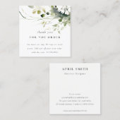 Boho抽象芸術グリーンフローラご注文ありがとうございます スクエア名刺 (正面/裏面)