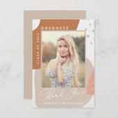 Boho抽象芸術シェイプ写真卒業ありがとう サンキューカード (正面/裏面)