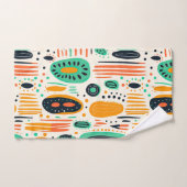 BOHO抽象芸術パターン黄&緑 バスタオルセット (ハンドタオル)