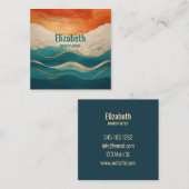 Boho抽象芸術パターン スクエア名刺 (正面/裏面)