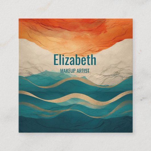 Boho抽象芸術パターン スクエア名刺 (正面)