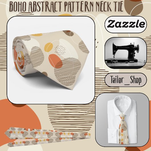 Boho抽象芸術パターン ネクタイ