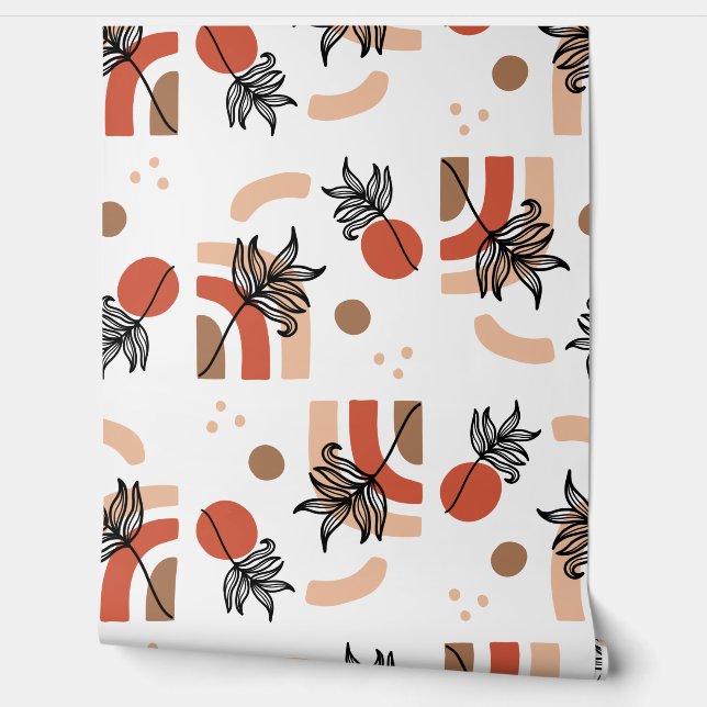 Boho抽象芸術パターン | ミニマルモダンリストシームレス 壁紙 (ほどく)