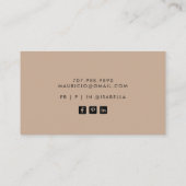 Boho抽象芸術ブラウングレー通話カード 名刺 (裏面)