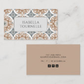 Boho抽象芸術ブラウングレー通話カード 名刺 (正面/裏面)