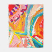 Boho抽象芸術モダンアートワーク フリースブランケット (正面)