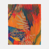 Boho抽象芸術モダンアートワーク フリースブランケット (正面)