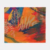 Boho抽象芸術モダンアートワーク フリースブランケット (正面(横))