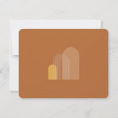 Boho抽象芸術モダンカップルMonogramイニシャル ノートカード (裏面)