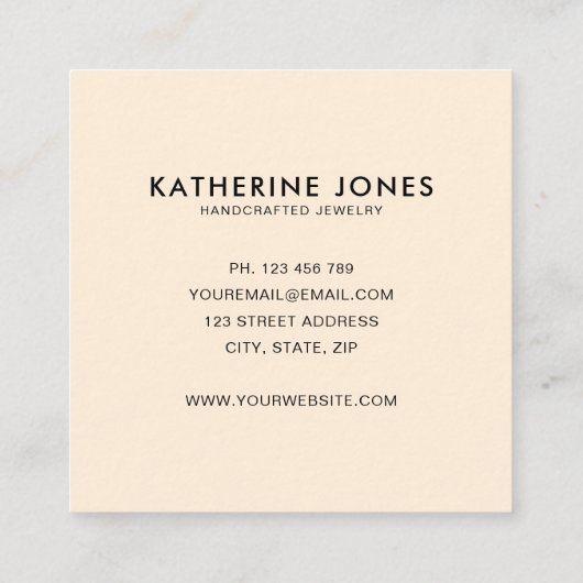 Boho抽象芸術モダンミニマリスト スクエア名刺 (裏面)