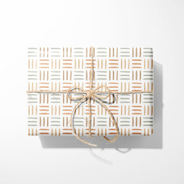 Boho抽象芸術ライン – ニュートラル ラッピングペーパー