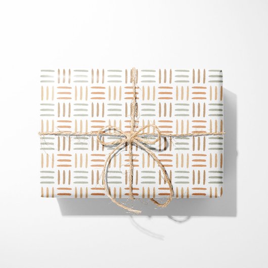 Boho抽象芸術ライン – ニュートラル ラッピングペーパー