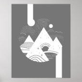 Boho抽象芸術ランドスケープ月ポスター ポスター (正面)