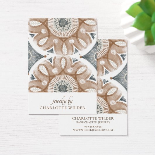 Boho抽象芸術円イヤリング表示カード (デスク)