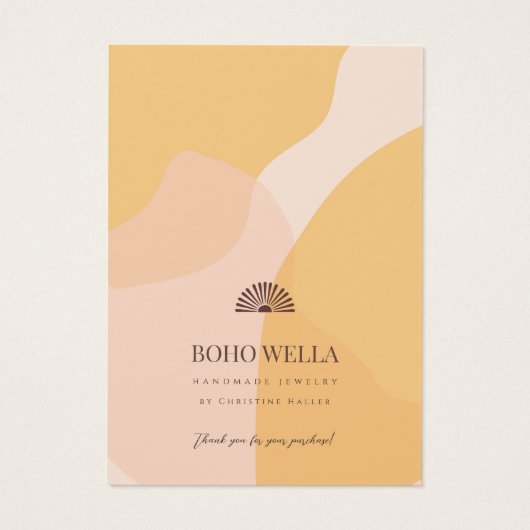 Boho抽象芸術図形のイヤリング表示(ロゴ付き) (裏面)