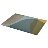 Boho抽象芸術幾何学図形の青と黄 カッティングボード (角)