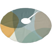 Boho抽象芸術幾何学図形の青と黄 ブラッシュドポリエステルツリースカート (アングル)